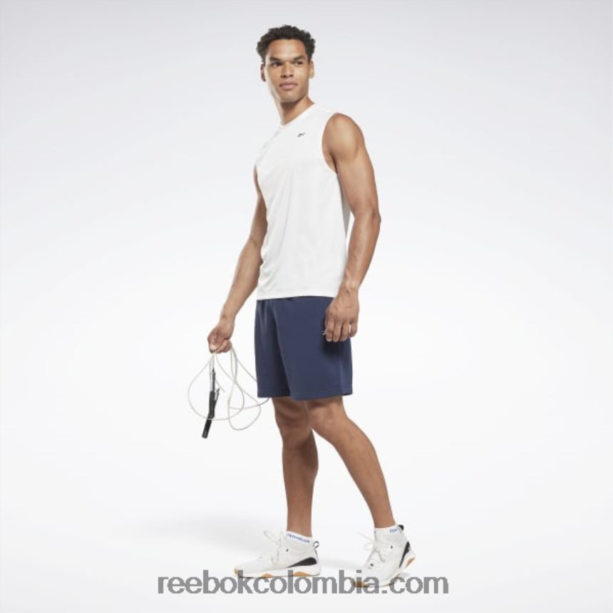 hombres blanco camiseta técnica sin mangas de entrenamiento Reebok D260LP1190