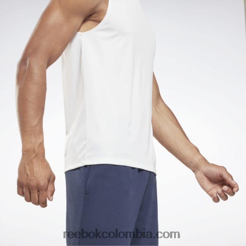 hombres blanco camiseta técnica sin mangas de entrenamiento Reebok D260LP1190