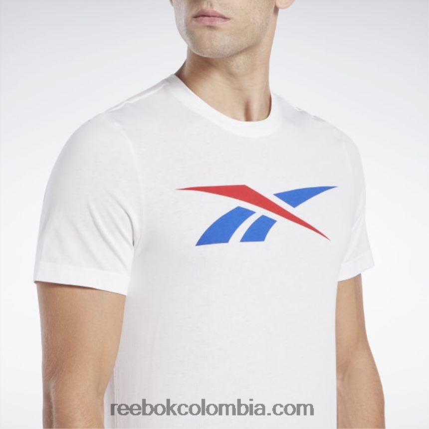 hombres blanco/vector rojo/vector azul camiseta de vector de serie gráfica Reebok D260LP1185