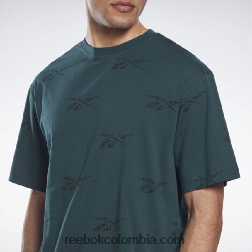 hombres bosque verde camiseta de vector de identidad Reebok D260LP1302