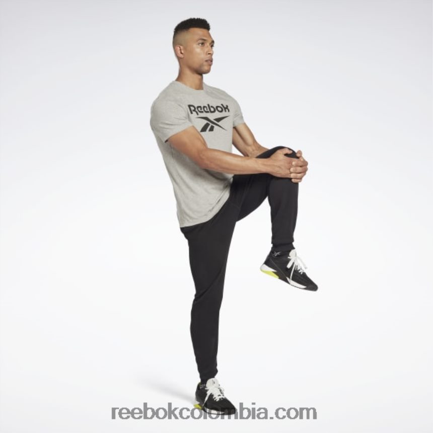 hombres brezo gris medio camiseta con logo grande Reebok D260LP1306