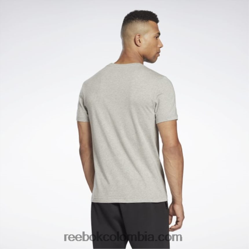 hombres brezo gris medio camiseta con logo grande Reebok D260LP1306