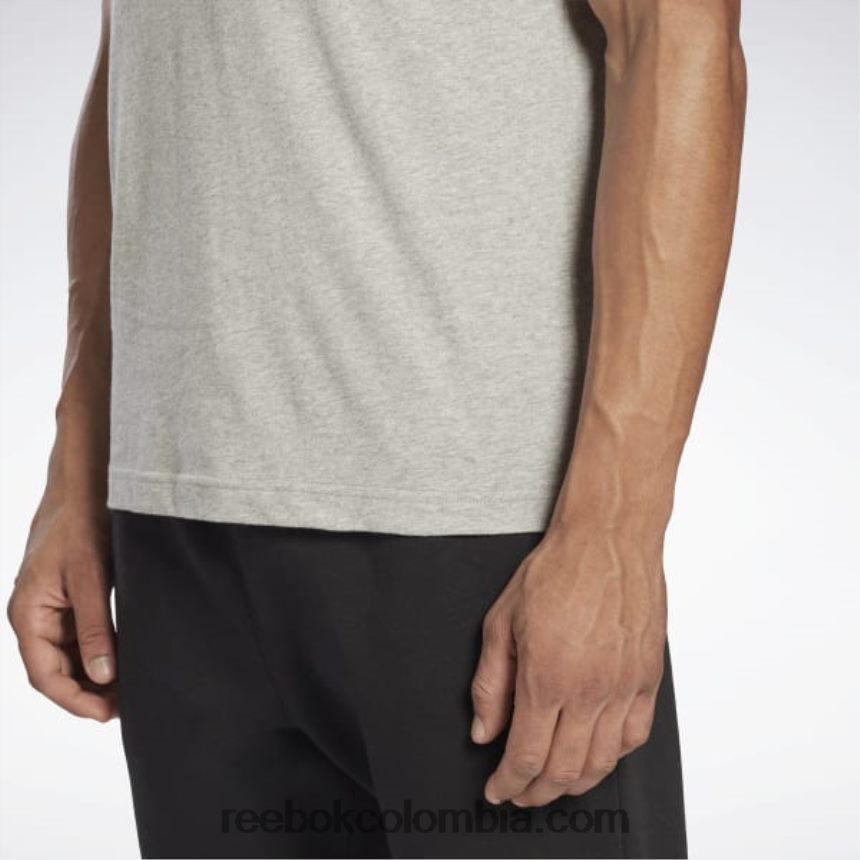 hombres brezo gris medio camiseta con logo grande Reebok D260LP1306