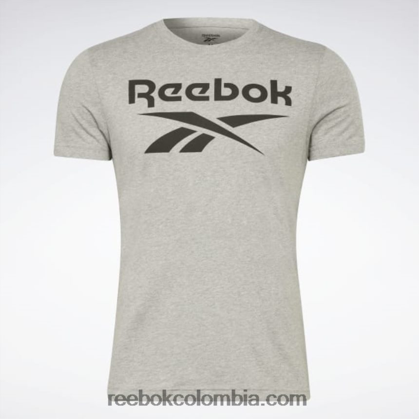 hombres brezo gris medio camiseta con logo grande Reebok D260LP1306