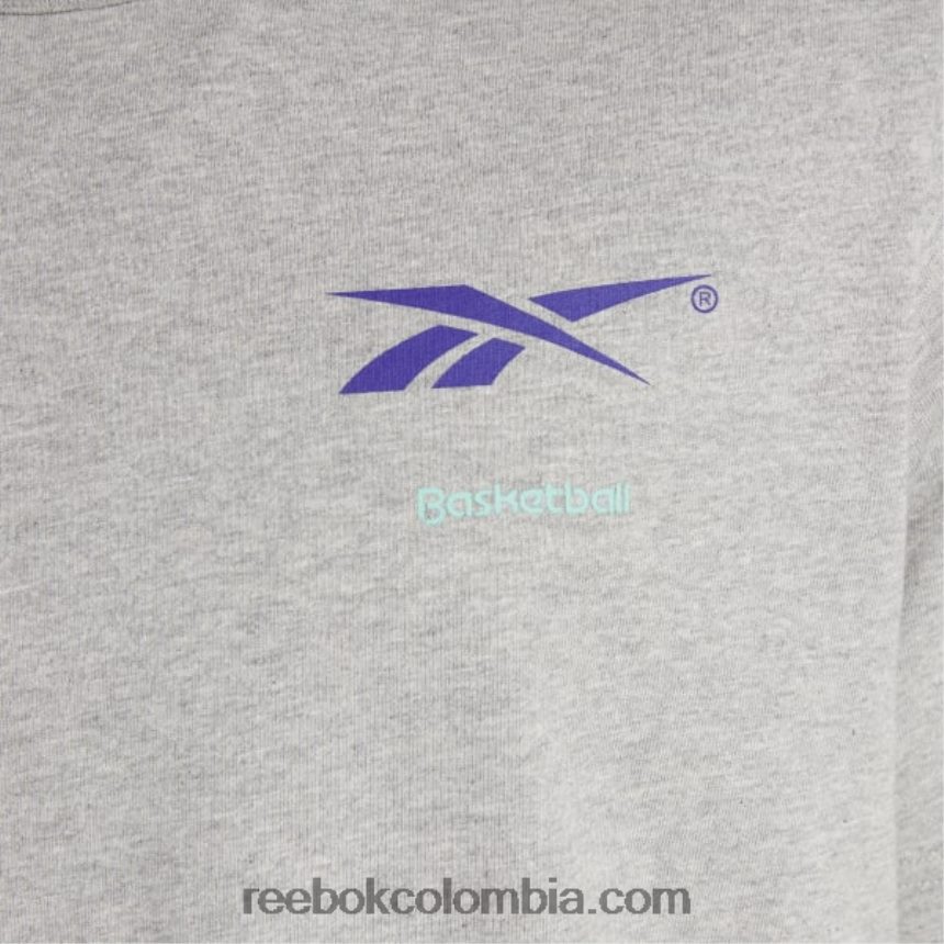 hombres brezo gris medio camiseta de la cancha de baloncesto Reebok D260LP1327