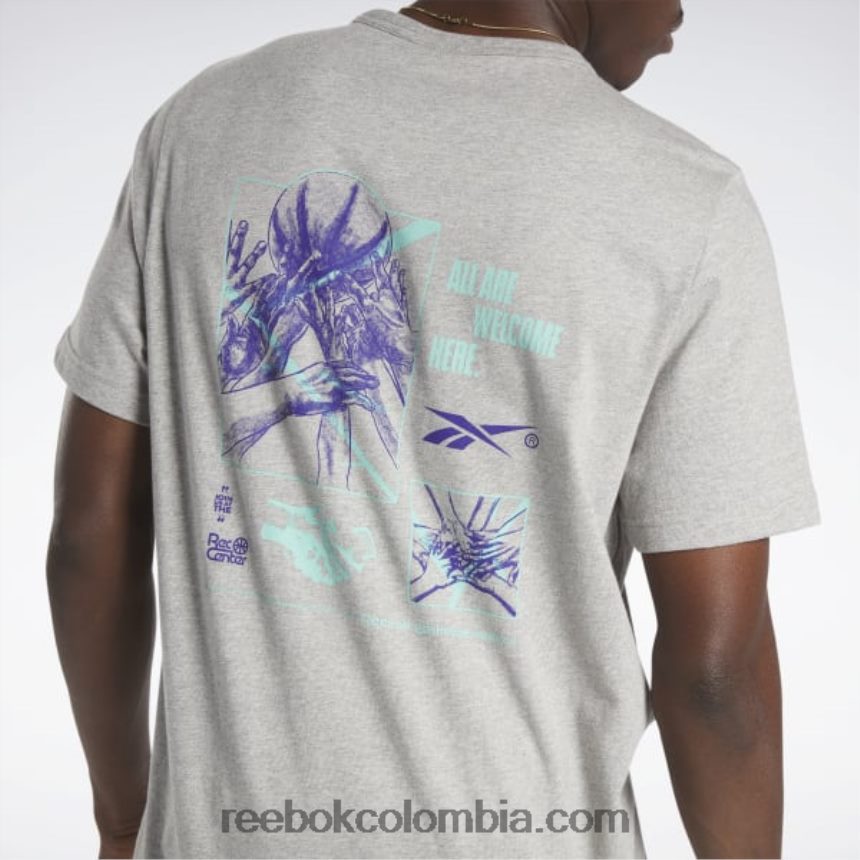 hombres brezo gris medio camiseta de la cancha de baloncesto Reebok D260LP1327