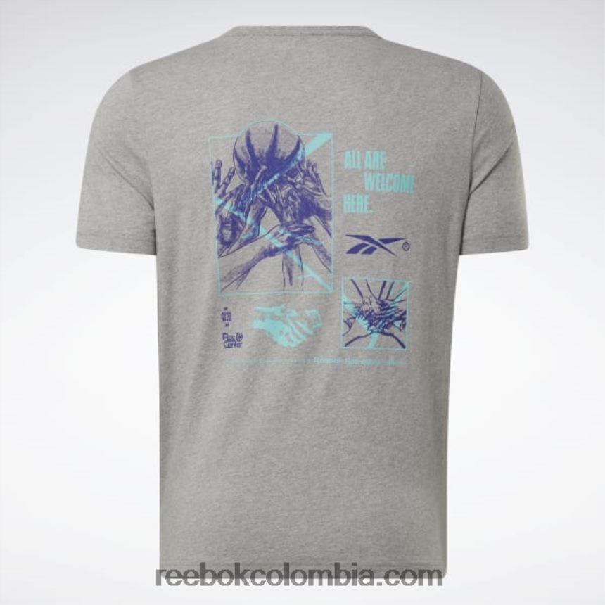 hombres brezo gris medio camiseta de la cancha de baloncesto Reebok D260LP1327