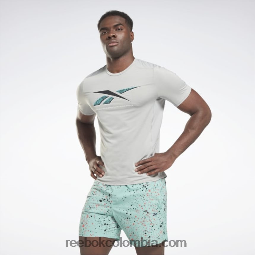 hombres gris puro 3 playera de atleta con gráfico activchill Reebok D260LP1286