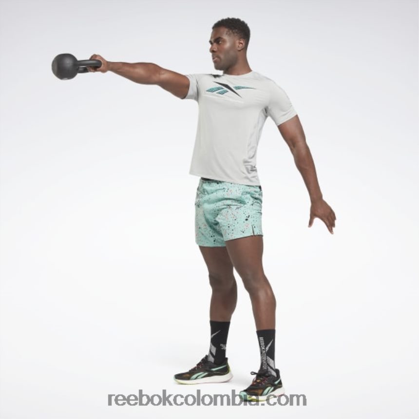 hombres gris puro 3 playera de atleta con gráfico activchill Reebok D260LP1286