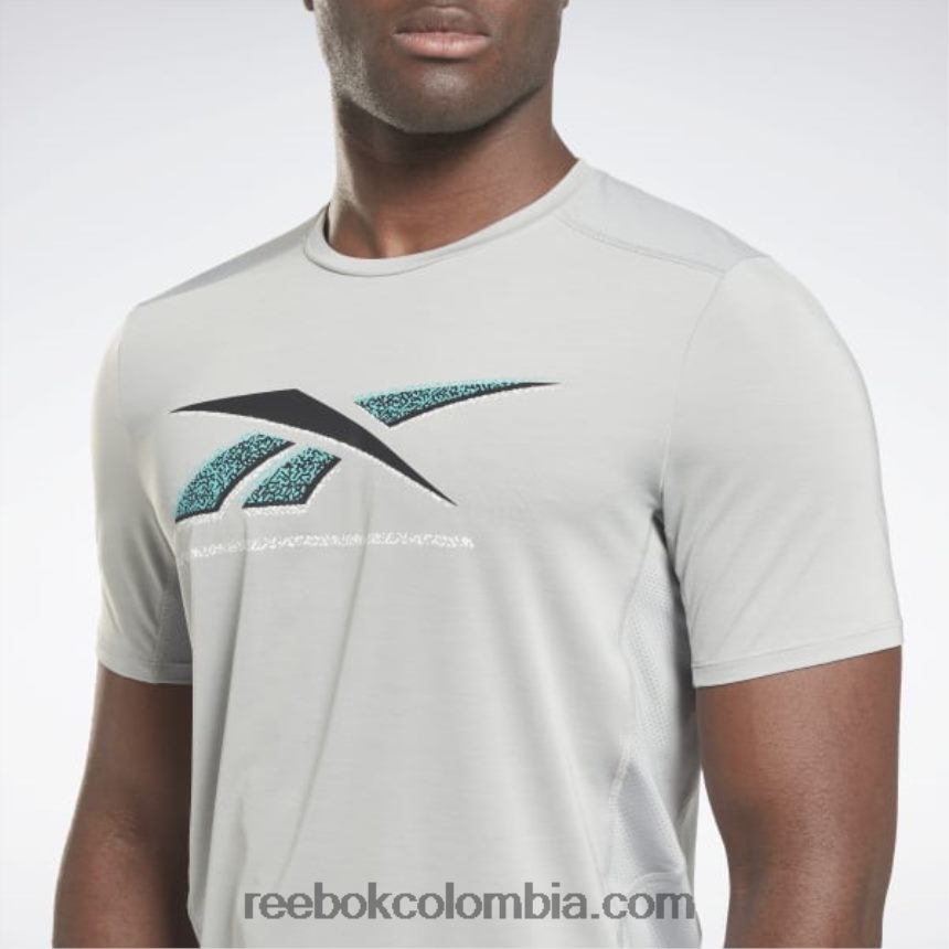 hombres gris puro 3 playera de atleta con gráfico activchill Reebok D260LP1286