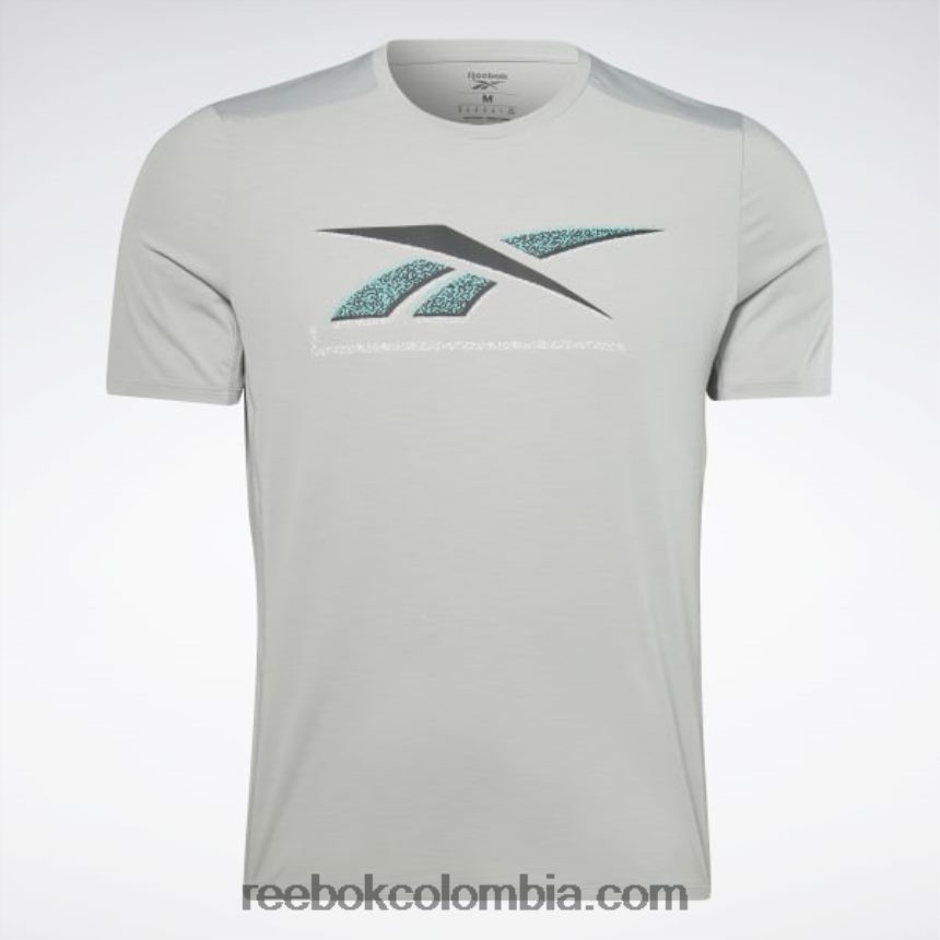 hombres gris puro 3 playera de atleta con gráfico activchill Reebok D260LP1286