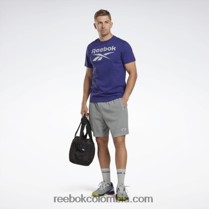 hombres morado negrita camiseta con logo grande Reebok D260LP1348