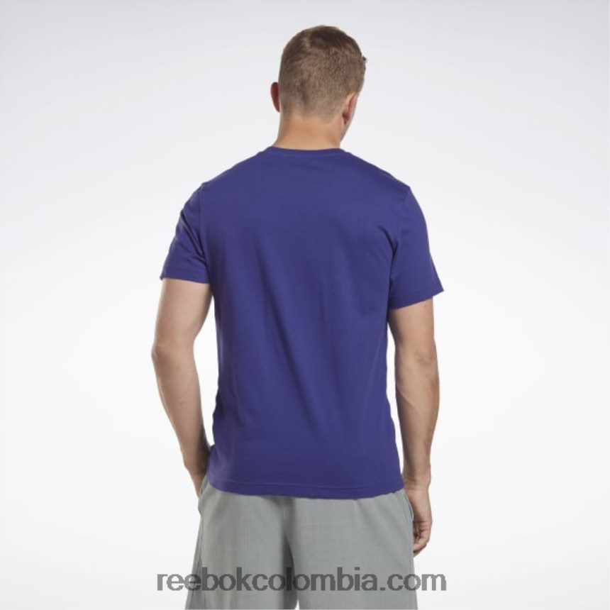 hombres morado negrita camiseta con logo grande Reebok D260LP1348