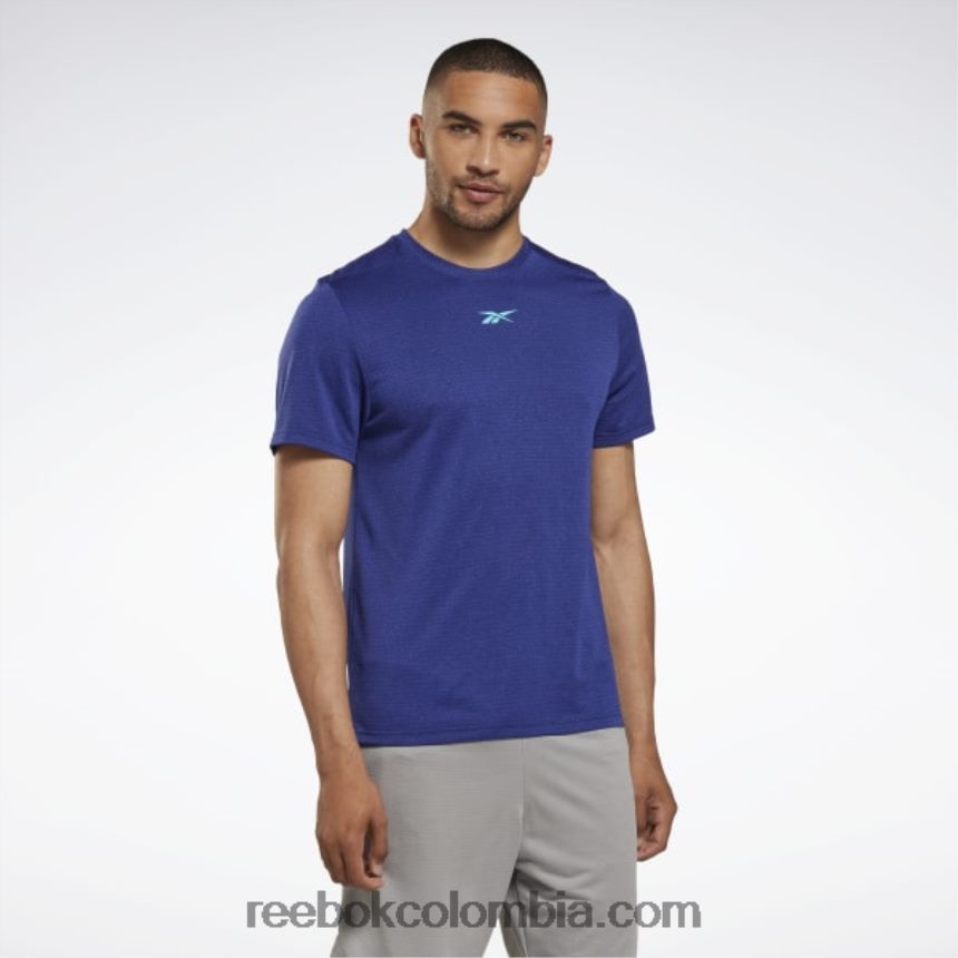 hombres morado negrita camiseta jaspeada lista para entrenar Reebok D260LP1235