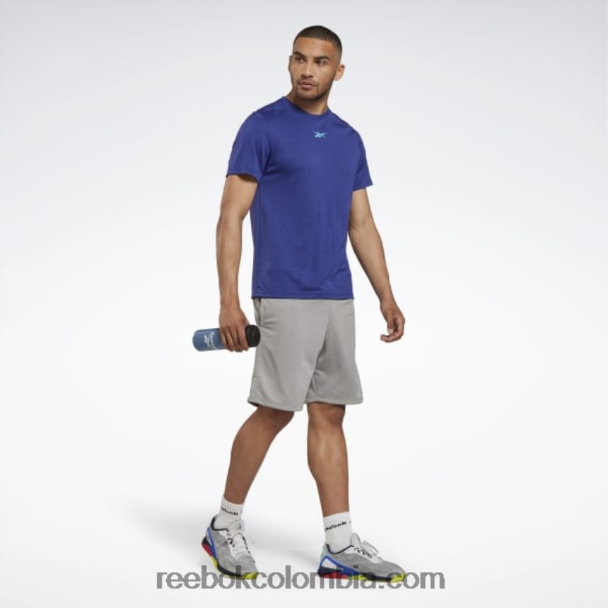 hombres morado negrita camiseta jaspeada lista para entrenar Reebok D260LP1235
