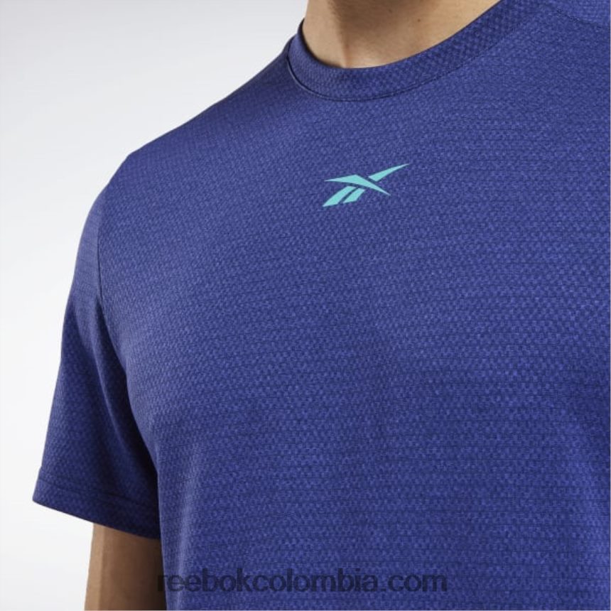hombres morado negrita camiseta jaspeada lista para entrenar Reebok D260LP1235