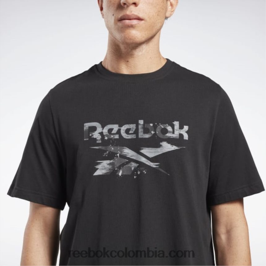 hombres negro camiseta de camuflaje moderno de identidad Reebok D260LP1155