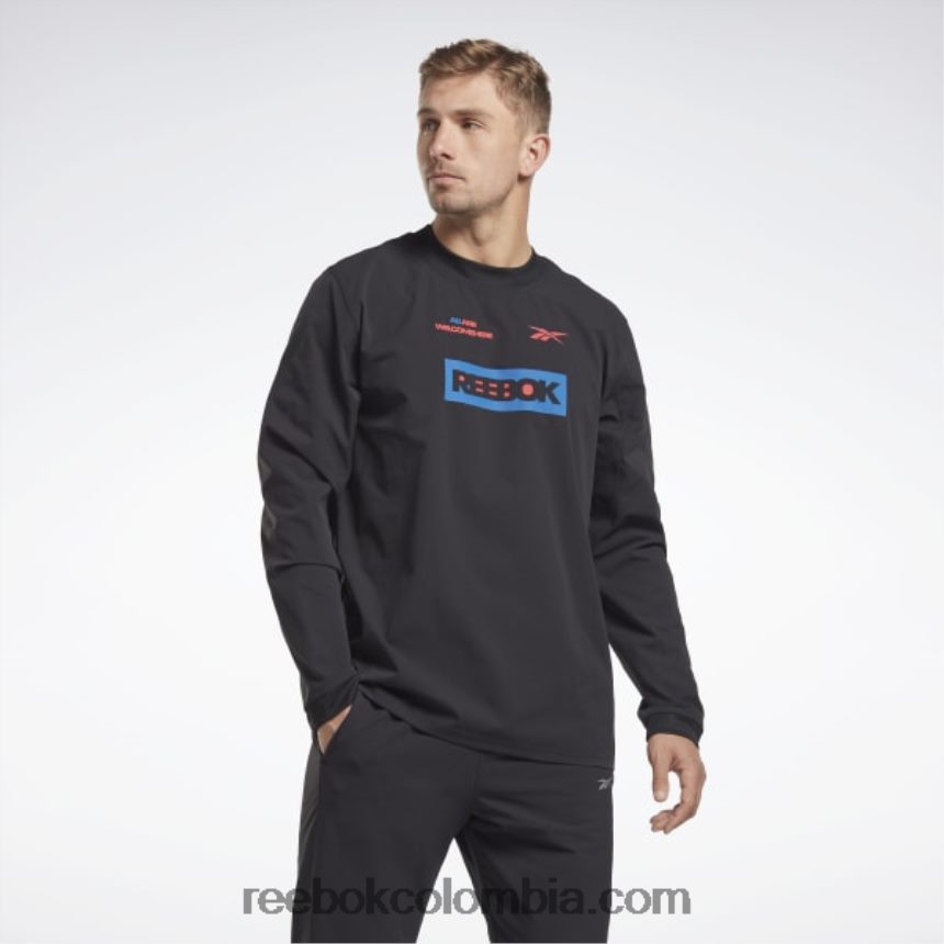 hombres negro camiseta de capa intermedia de manga larga thermowarm+graphene Reebok D260LP1288