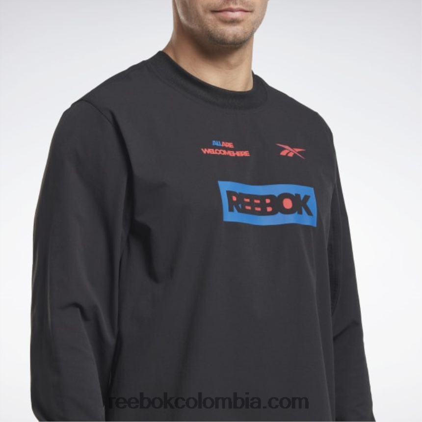 hombres negro camiseta de capa intermedia de manga larga thermowarm+graphene Reebok D260LP1288