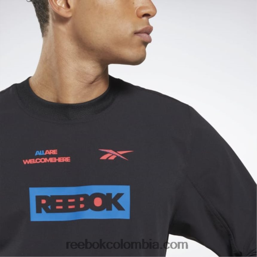 hombres negro camiseta de capa intermedia de manga larga thermowarm+graphene Reebok D260LP1288