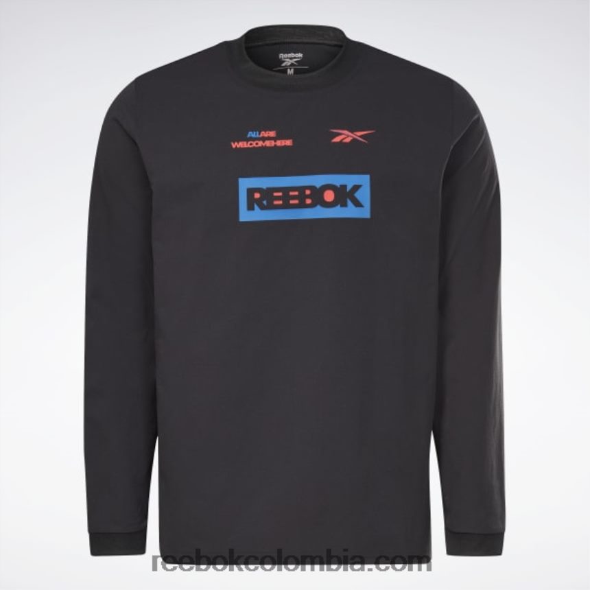 hombres negro camiseta de capa intermedia de manga larga thermowarm+graphene Reebok D260LP1288