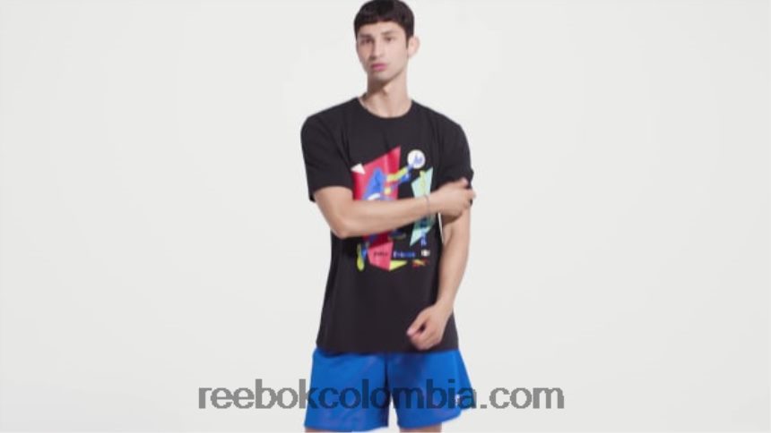 hombres negro camiseta de manga corta iverson layup Reebok D260LP1265