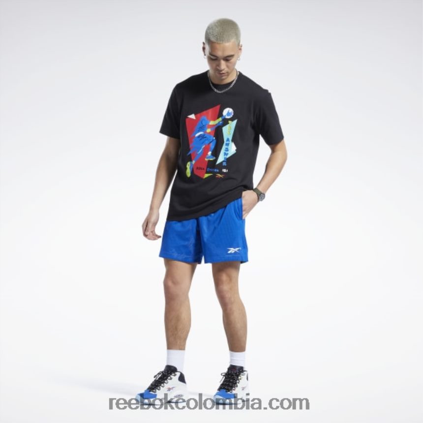 hombres negro camiseta de manga corta iverson layup Reebok D260LP1265