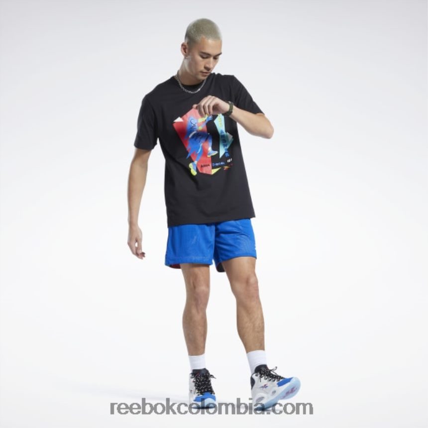 hombres negro camiseta de manga corta iverson layup Reebok D260LP1265