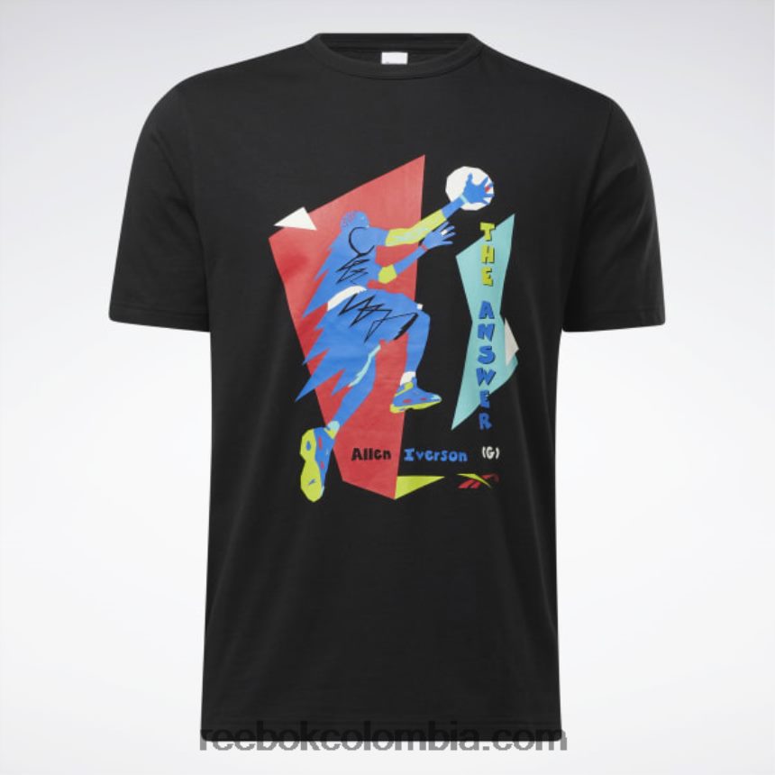 hombres negro camiseta de manga corta iverson layup Reebok D260LP1265