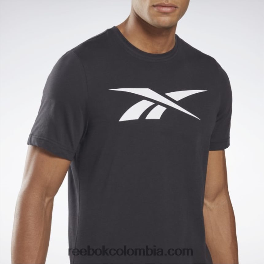 hombres negro camiseta de vector de serie gráfica Reebok D260LP1250
