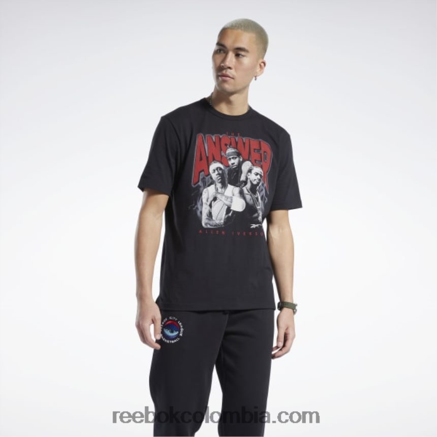 hombres negro camiseta iverson trio manga corta Reebok D260LP1226