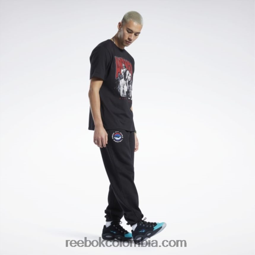 hombres negro camiseta iverson trio manga corta Reebok D260LP1226