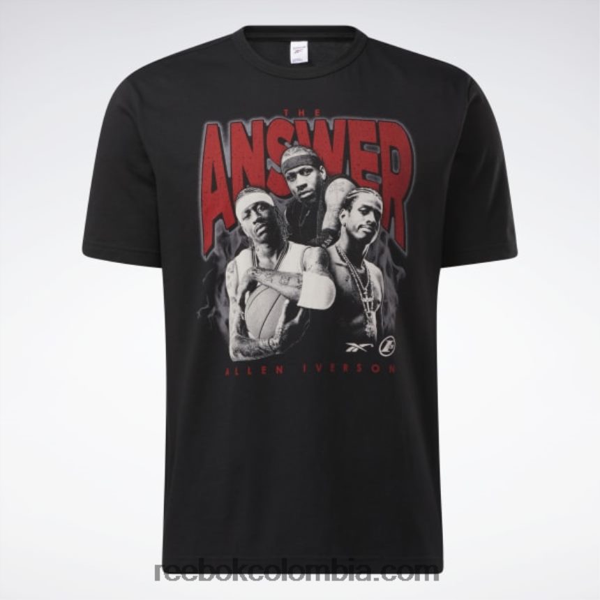 hombres negro camiseta iverson trio manga corta Reebok D260LP1226