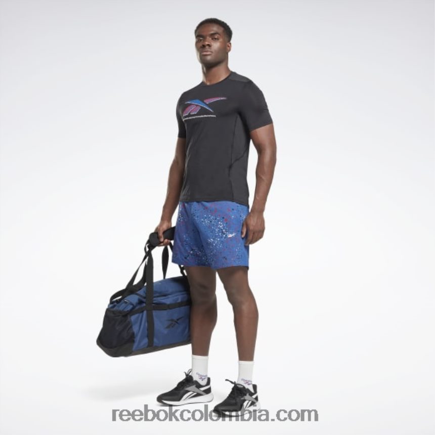 hombres negro playera de atleta con gráfico activchill Reebok D260LP1263