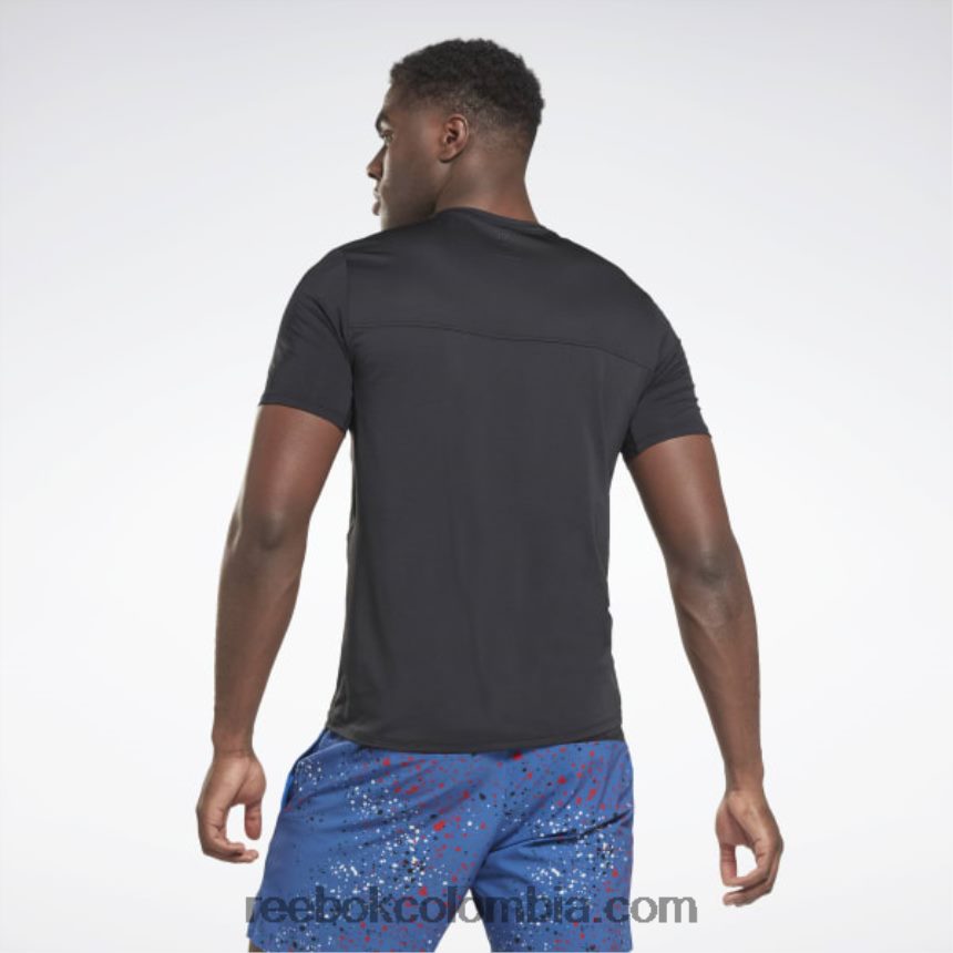 hombres negro playera de atleta con gráfico activchill Reebok D260LP1263