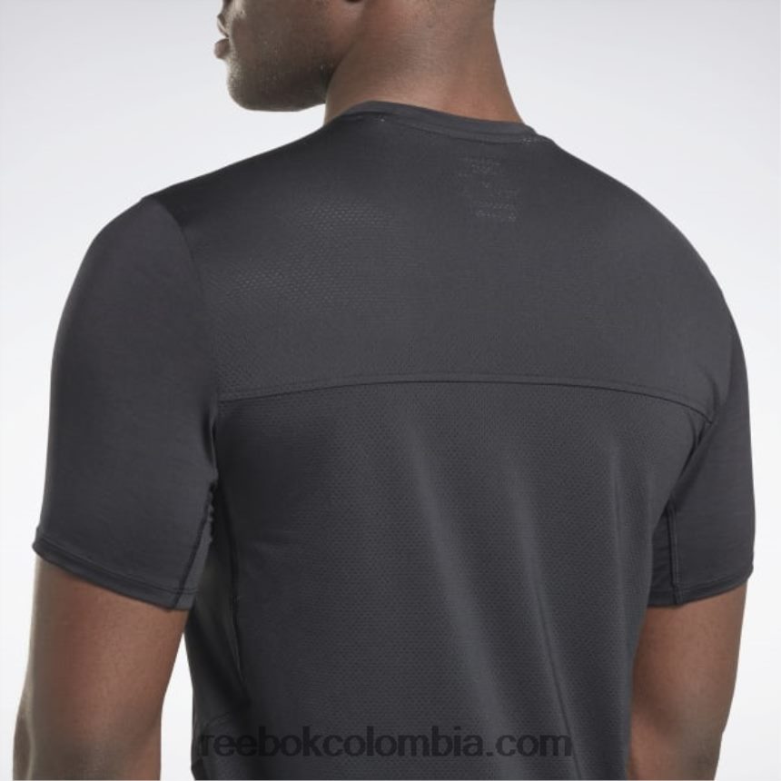 hombres negro playera de atleta con gráfico activchill Reebok D260LP1263