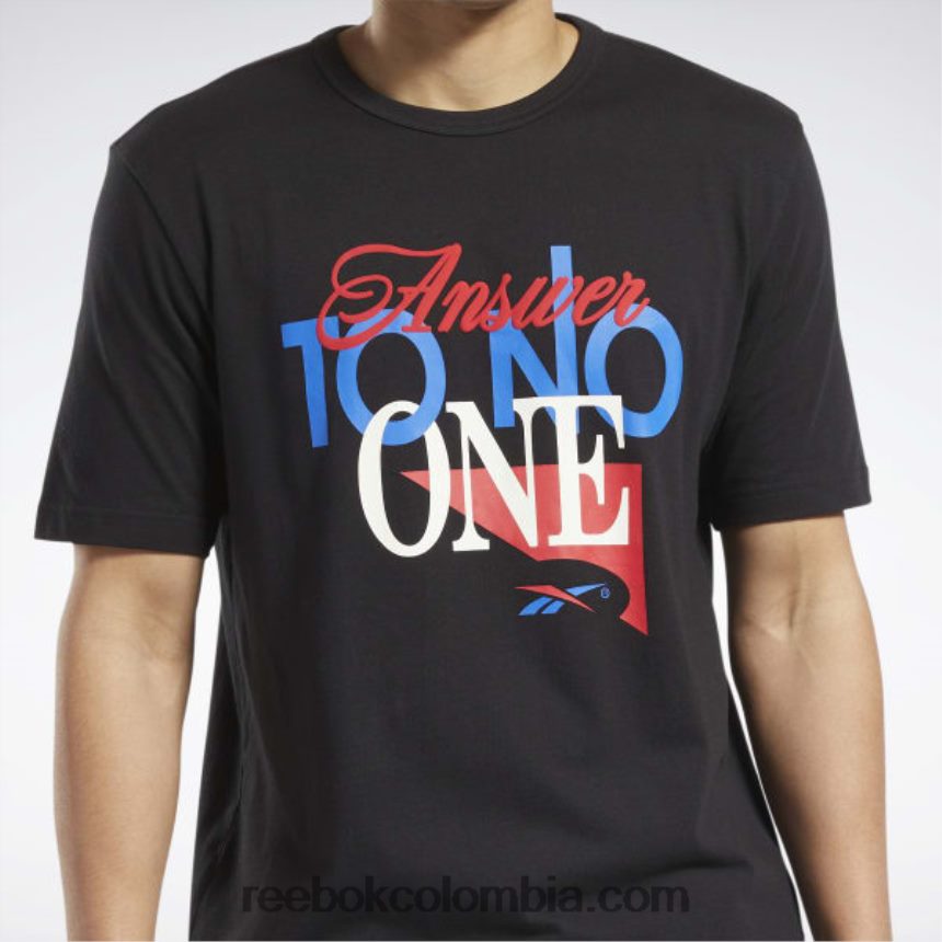 hombres negro respuesta a nadie camiseta de manga corta Reebok D260LP1254
