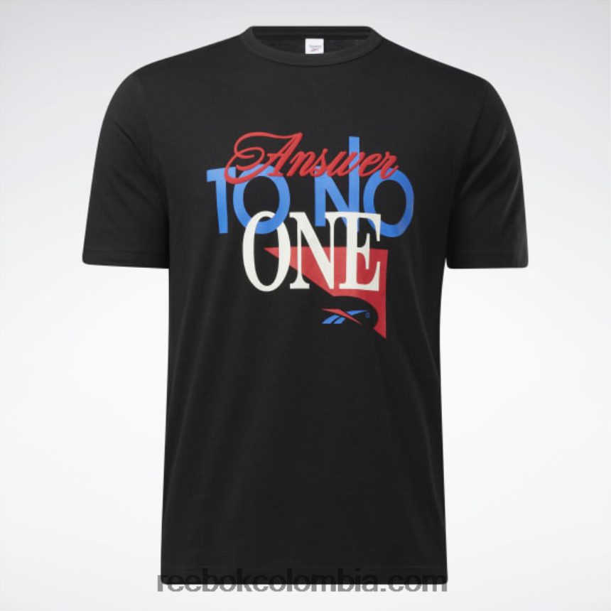 hombres negro respuesta a nadie camiseta de manga corta Reebok D260LP1254