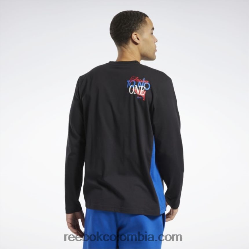 hombres negro respuesta a nadie camiseta de manga larga Reebok D260LP1264