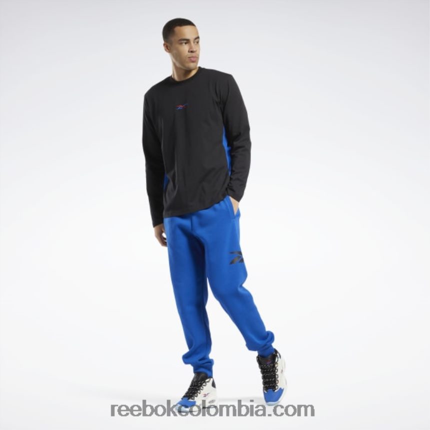 hombres negro respuesta a nadie camiseta de manga larga Reebok D260LP1264