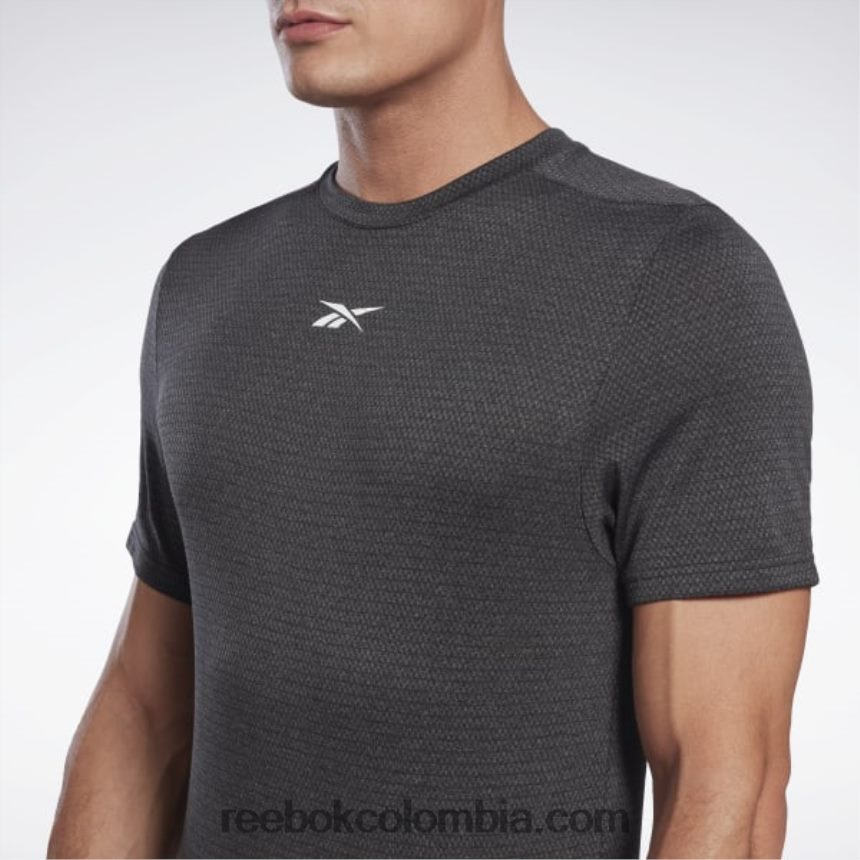 hombres noche negra camiseta jaspeada lista para entrenar Reebok D260LP1189