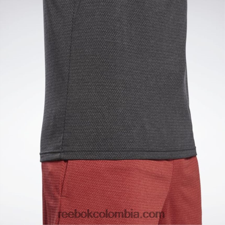 hombres noche negra camiseta jaspeada lista para entrenar Reebok D260LP1189