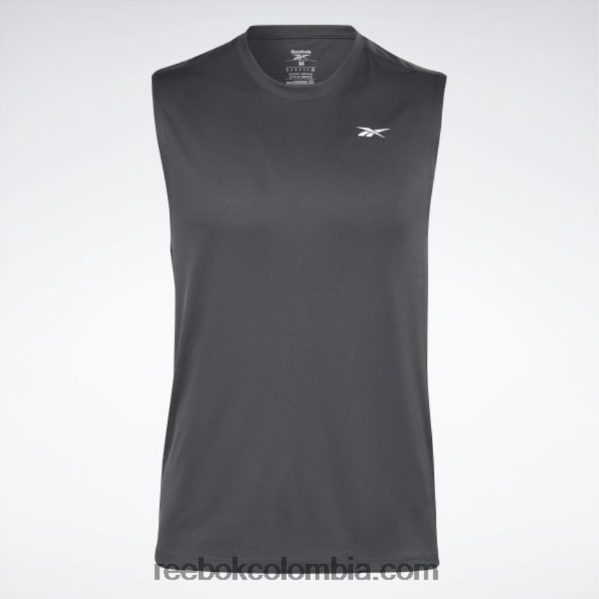 hombres noche negra camiseta técnica sin mangas de entrenamiento Reebok D260LP1159