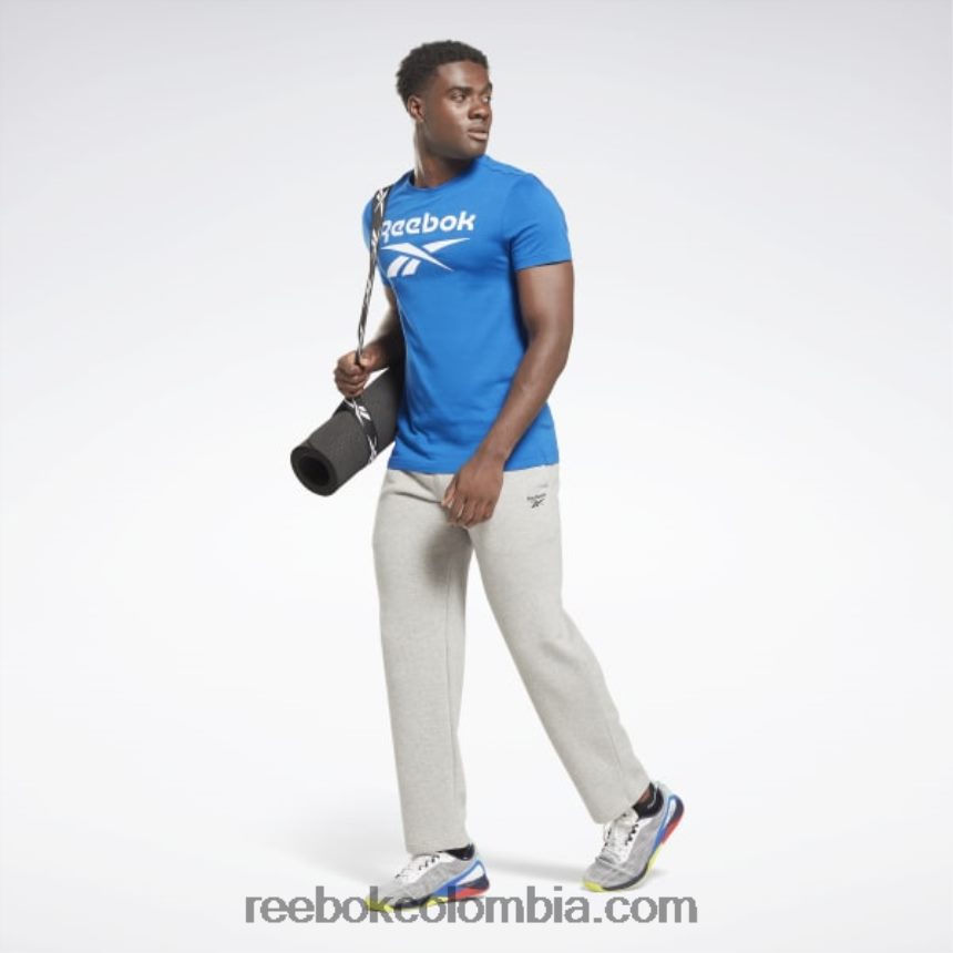 hombres vector azul/blanco camiseta con logo grande Reebok D260LP1193