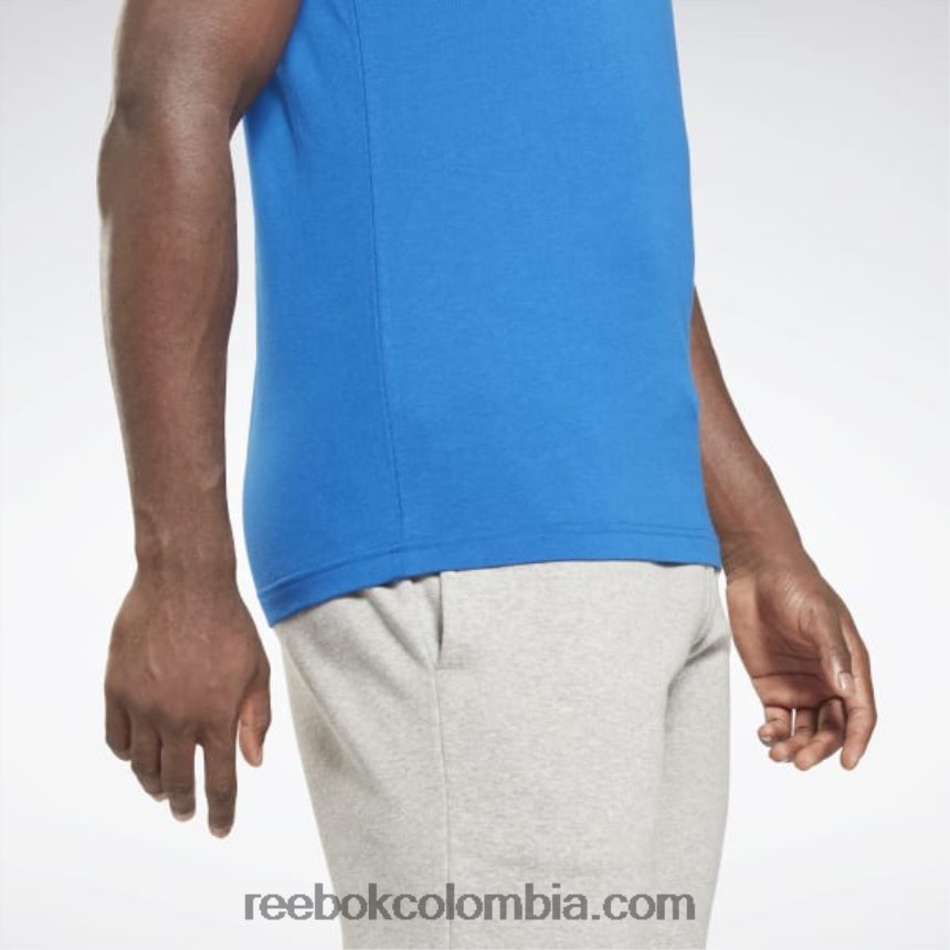 hombres vector azul/blanco camiseta con logo grande Reebok D260LP1193