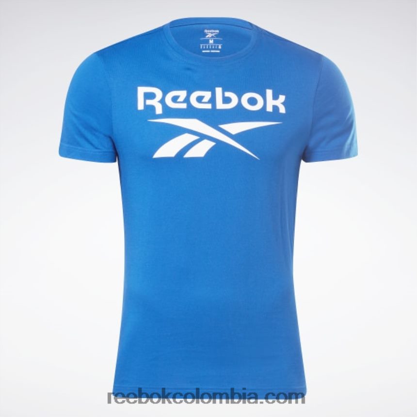 hombres vector azul/blanco camiseta con logo grande Reebok D260LP1193