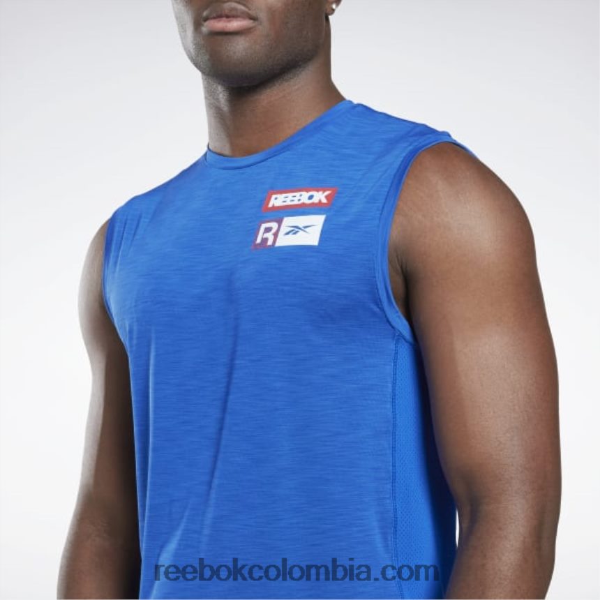 hombres vector azul camiseta sin mangas activchill Reebok D260LP1307