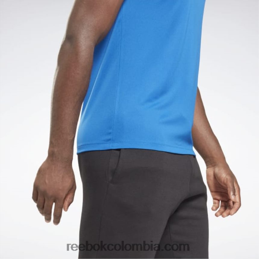hombres vector azul camiseta técnica sin mangas de entrenamiento Reebok D260LP1178