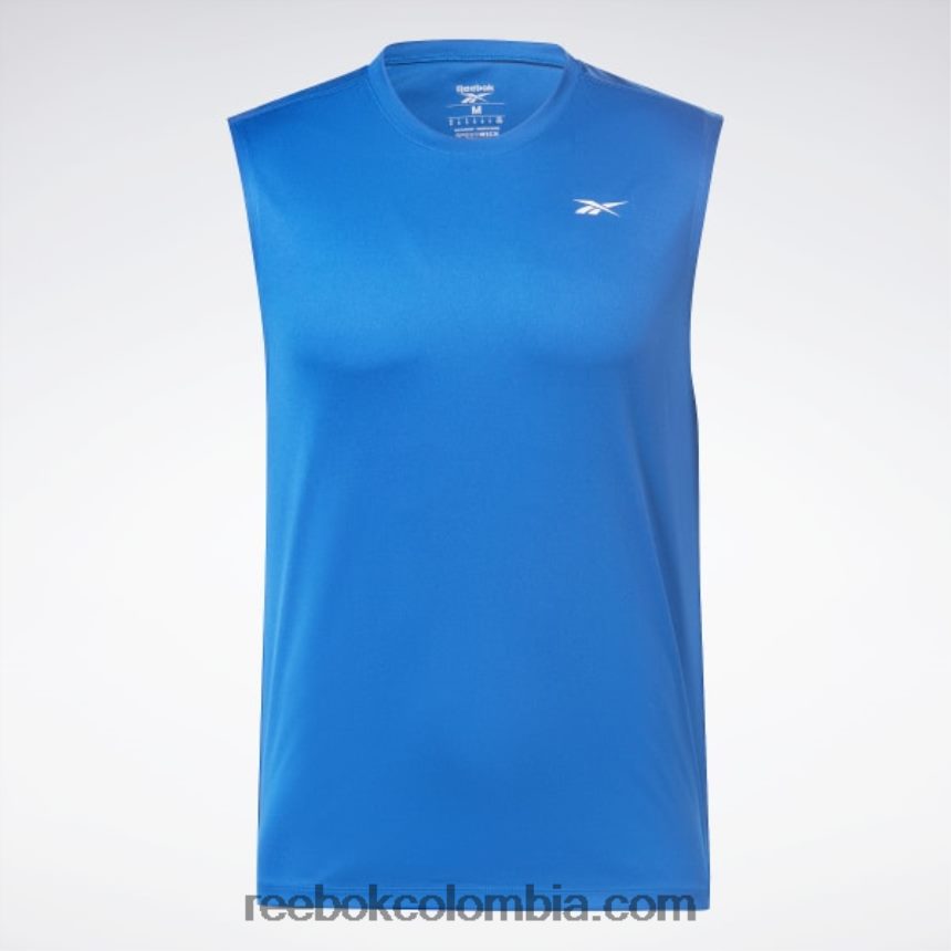hombres vector azul camiseta técnica sin mangas de entrenamiento Reebok D260LP1178