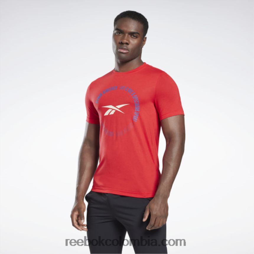 hombres vector rojo la vida no es un deporte para espectadores camiseta gráfica Reebok D260LP1295